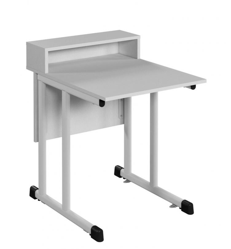 Стіл-помічник для предметних кабінетів, з пластиковим покриттям HPL, на плоскоовальній трубі, АЛМАНТ, 600х750х900 мм.